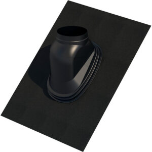 Solin Ubiflex noir de toiture 25-45° avec bavette 500x500 mm pour terminal de diamètre 60/100 et 80/125 - UBBINK - 125981