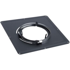 Plaque de propreté inox 400x400 mm émail noir mat Ø 125 - TEN - 778780