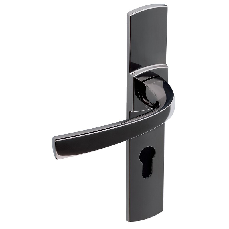 Ensemble Muze palière sur grandes plaques entraxe 195 fonction clé I finition Onyx - VACHETTE ASSA ABLOY - 457363 – Image 2