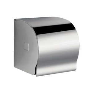 Distributeur de papier WC Classique avec couvercle et fermeture à clé en Inox poli brillant - PELLET - 109916