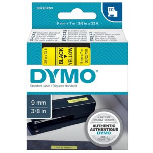 Ruban D1 pour étiqueteuses DYMO® LabelManager 160 et 420P cassette largeur 9mm longueur 7m ruban jaune texte noir - Dymo - 161618