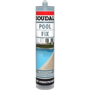 Mastic colle piscine polymère POOL FIX, coloris transparent cartouche de 290ml - SOUDAL - 610198