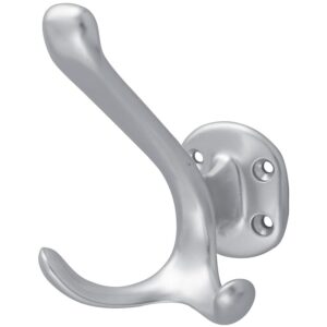 Patère aluminium à visser, avec triple crochets, hauteur 100 mm, largeur 70 finition argent - HERMETA - 563669