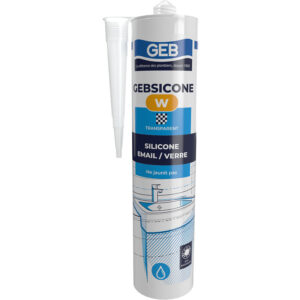 Mastic sanitaire silicone acétique Gebsicone W translucide carton de 12 cartouches de 310 ml - GEB - 457612