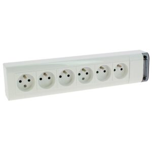 Multiprise fixable avec bloc 6 prises 2P+T sans cordon - longueur 343 mm - Legrand - 362104