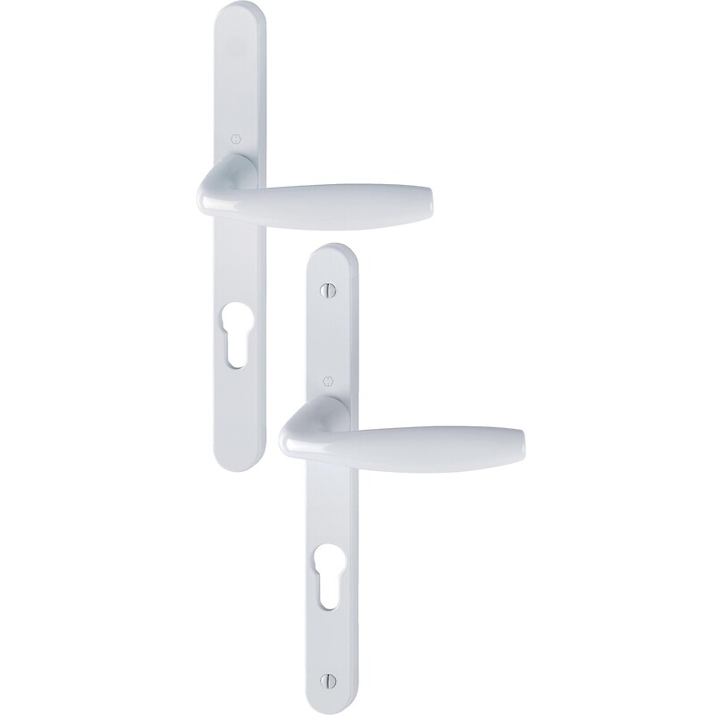 Ensemble sur plaque étroite de 24 mm ligne New York clé I carré de 7 entraxe 70 mm épaisseur porte 68-77 mm blanc 9016 - HOPPE - 583374 – Image 2