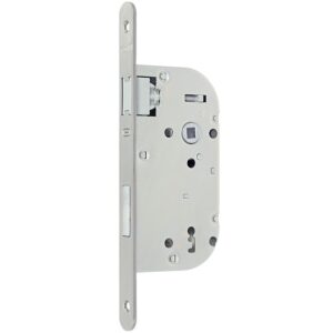 Serrure à larder à pêne magnétique coffre 145 mm entraxe 70 axe 40 mm carré de 7 mm réversible avec gâche clé L - DOM - 569430