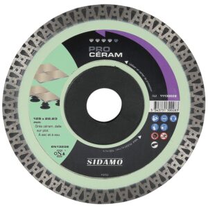 Disque diamant jante continue matériaux de décoration Pro Céram diamètre 125 mm, épaisseur 1,4 mm, alésage 22,2 mm - SIDAMO - 565482