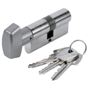 cylindre double à bouton type TE5 en laiton nickelé 30 x B40 mm 3 clés variure 68454 A/B - TESA ASSA ABLOY - 452838