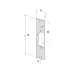 Têtière de gâche électrique 688 simple fermée pour Profix 2 - EFF EFF - 448694