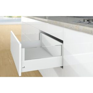 Kit complet tiroir ArciTech à casseroles avec DesignSide profil H126 mm paroi arrière H250 mm blanc longueur 550 mm - HETTICH - 428940