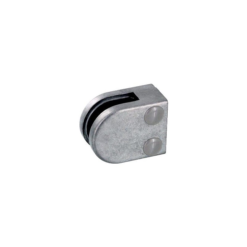 Pinces à verre pour garde-corps - modèle 00 - demi-ronde 40x50 mm - support plat - inox 304 brossé - Design Production - 165314 – Image 2