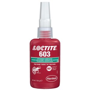 Adhésif LOCTITE® 603 de fixation d'assemblages cylindriques roulements et bagues auto-lubrifiantes "oil tolérant" 50ml - LOCTITE - 135718