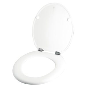 Abattant WC bois réticulé double blanc Meaban à charnières inox - Legallais by OLFA - 548374