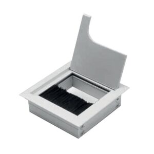 Passe-câble carré 80 x 80 mm finition aluminium - SYNERCIA - 593188