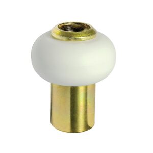 Butoir de sol acier laitonné Ø 30 mm hauteur 37 mm bourrelet blanc avec vis - CIVIC - 531385