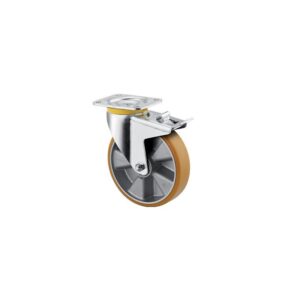 Roulette pivotante à blocage sur platine bandage polyuréthane pour charges lourdes type 4687, Ø 160 mm, charge 800 kg - Tente - 522523