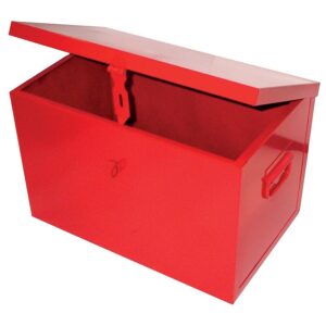 Coffre de chantier en tôle peinte rouge 550 x 350 x 350 mm sans plateau - Sori - 583689