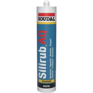 Mastic monocomposant élastique Silirub AQ à base de silicone pour vitrages et fabrications d'aquariums carton 15x300ml - SOUDAL - 217618