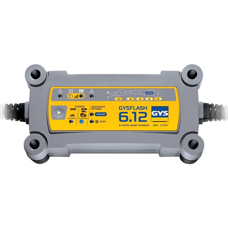 Chargeur de batteries Gysflash 6.12, 12 volts - GYS - 577424
