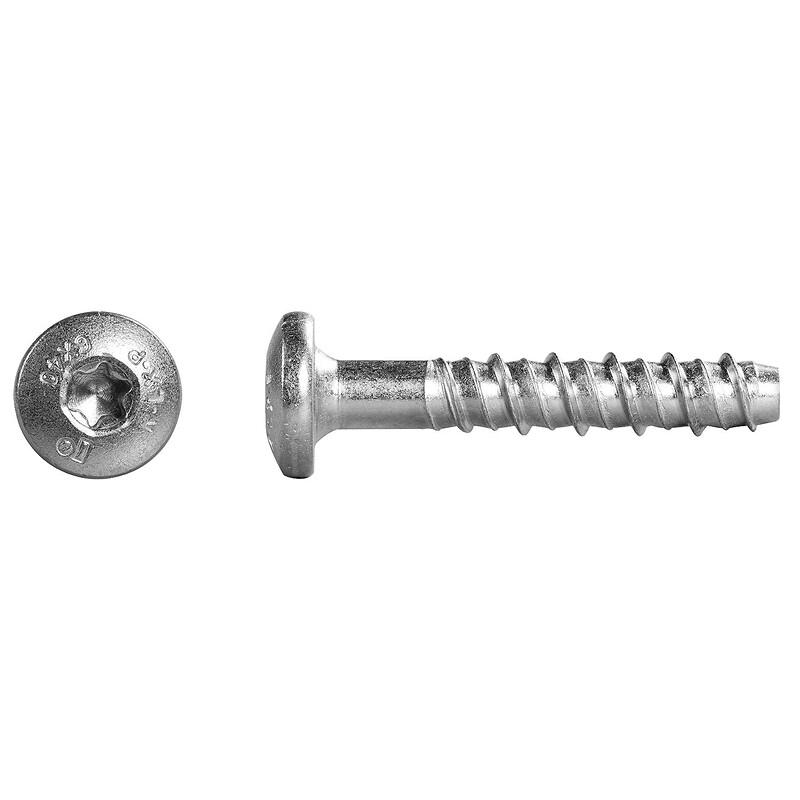 Vis béton RLX6 - 7,5x40mm - acier zingué - tête plate bombée - empreinte T30 ATE Option 1 boîte de 100 pièces - RAWL - 618913