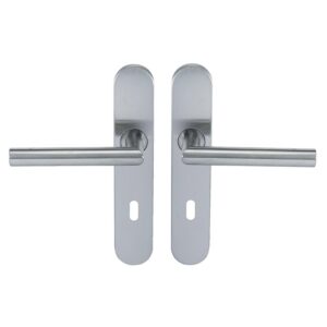 Béquille double inox sur plaque Ligne 19 type V clé L - NORMBAU - 449338