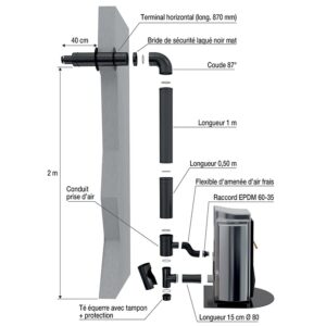 Kit de raccordement façade Bioten Ø 80/125 - TEN - 454581