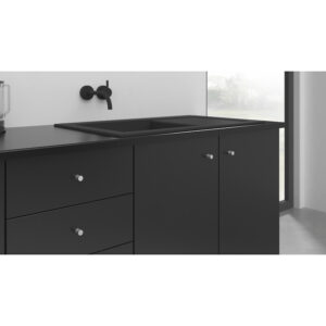 Bouton en zamak Buffer - diamètre 20 mm - finition nickelé satiné - METAKOR - 467574