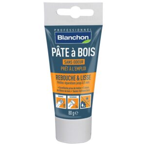 Pâte à bois prêt à l'emploi, petites réparations, teinte doré, tube de 80 g - BLANCHON - 610800