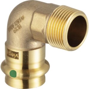 Coude bronze 90° cuivre diamètre 14 filetage 15x21 444006 - VIEGA - 719379