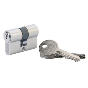 Cylindre double ''extra small'' laiton nickelé 21 X 21 mm 3 clés - THIRARD - 566966