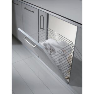 PANIER A LINGE FIL CHROME 50X30 AVEC COMPAS POUR PORTE BASCULANTE - INOXA - 114332