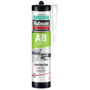 Mastic Acryliques AB bâtiment en phase aqueuse coloris blanc carton de 25 cartouches - RUBSON - 202190