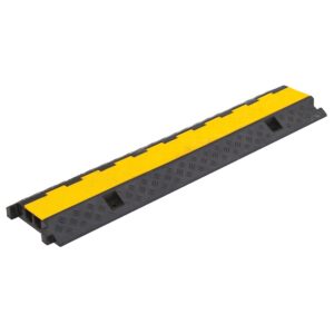 Passe-câble 2 voies caoutchous et PVC, passage de 2 câbles ou tuyaux Ø30mm maxi, résistance 30 tonnes, L=1m, H=5cm - TALIAPLAST - 611479