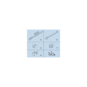 Kit de garnitures pour Clipo 16 GPPK Inslide montage à l'intérieur du meuble - vantail 16kg pour porte en verre à coller - HAWA - 124042