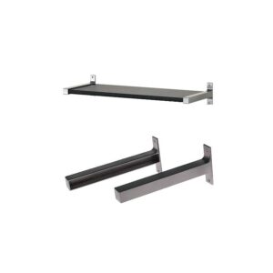 Consoles latérales pour étagères Plum'In - fintion nickelé mat - blister de 2 - SYSTEM PLUM - 217541