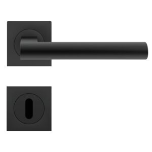 Béquille double sur rosaces carrées série ER 45 Q Madeira finition noir Cosmos fonction clé L - Karcher design - 594448