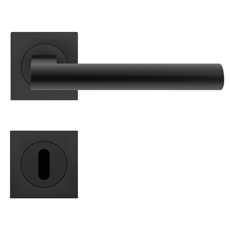 Béquille double sur rosaces carrées série ER 45 Q Madeira finition noir Cosmos fonction condamnation - Karcher design - 594462 – Image 3