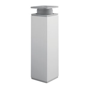 Pied de meuble aluminium tube carré 40x40 mm - embase en matière plastique - hauteur 100 mm - finition anodisé - SYNERCIA - 625283