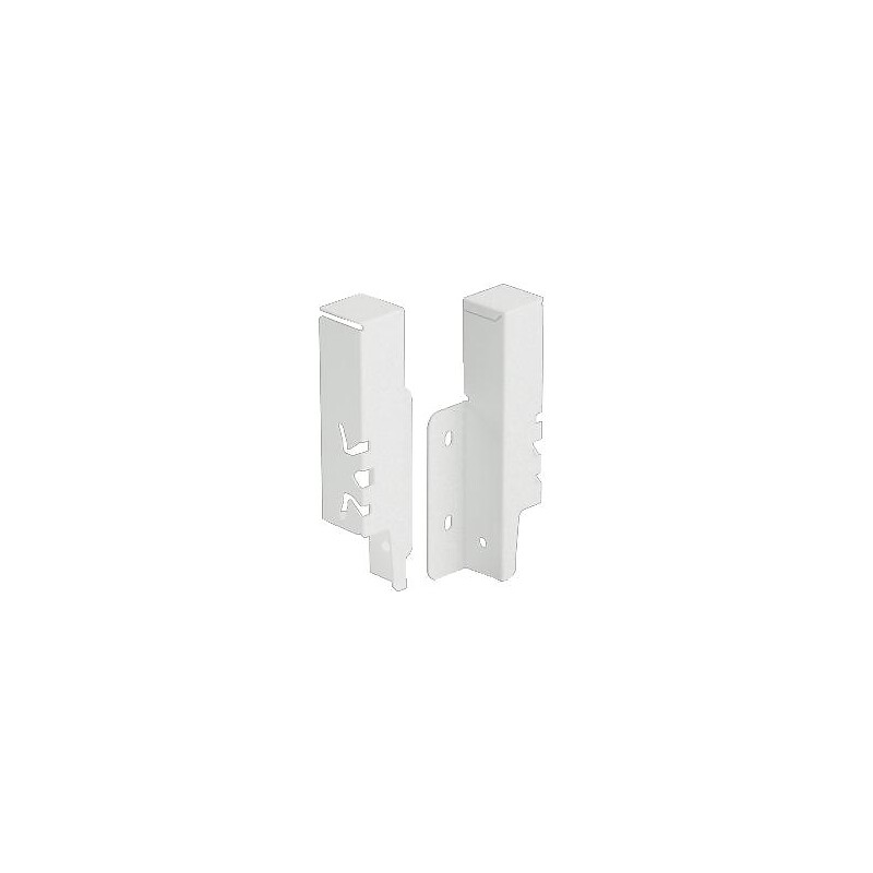 Kit de raccords de paroi arrière droit / gauche hauteur 126 mm coloris blanc pour paroi arrière bois ou alu - HETTICH - 425643