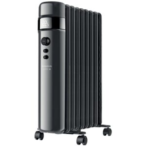 Radiateur à bain d'huile noir à écran numérique Agadir - 2000W / 9 éléments - TAURUS ALPATEC - 647459
