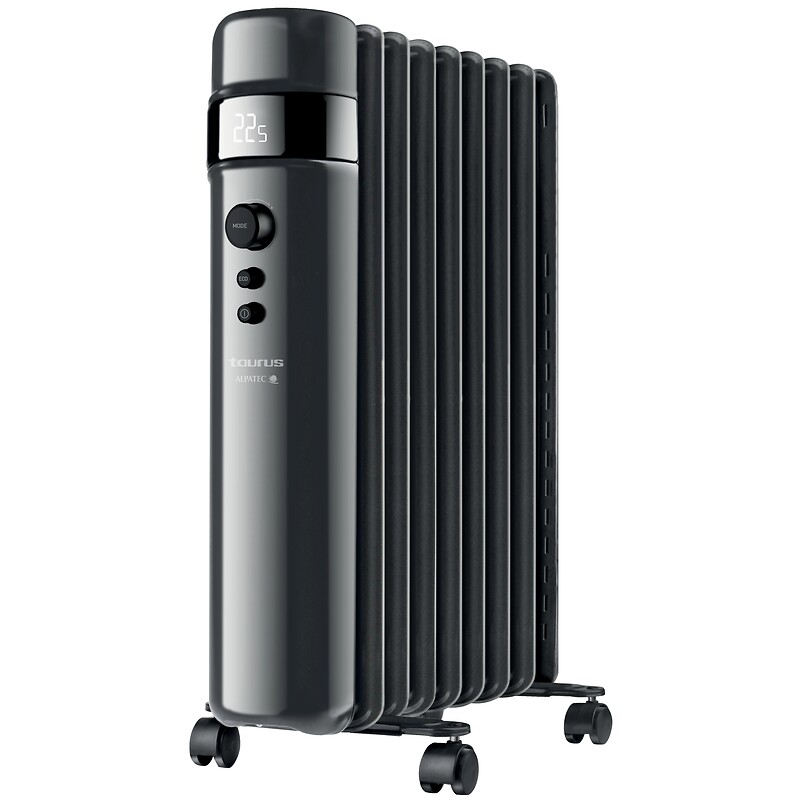 Radiateur à bain d'huile noir à écran numérique Agadir - 2000W / 9 éléments - TAURUS ALPATEC - 647459