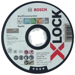 Disques à tronçonner multiconstruction moyeu plat Xlock 125x1 mm boîte de 25 disques - BOSCH - 693610