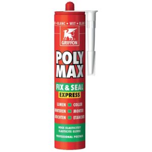 Mastic colle polymère POLYMAX®FIX&SEAL EXPRESS transparent carton de 12 cartouches de 300g - GRIFFON - 637624
