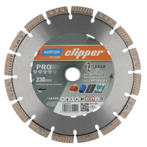 Disque à tronçonner diamant 4x4 Explorer Plus Ø 230 épaisseur 2,5 mm alésage 22,2 mm - NORTON CLIPPER - 552965