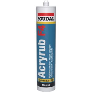Mastic monocomposant plasto-élastique de rebouchage acrylique Acryrub F4 coloris chêne cartouche de 300ml - SOUDAL - 127136