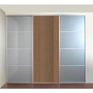 Kit portes coulissantes P300 - 2 vantaux - argent satiné - SEED - 286441