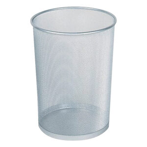 Corbeille de bureau Concept Collection ronde en mailles d'acier coloris argent capacité 19l diamètre 29,1 cm hauteur 35,6 cm - RUBBERMAID - 117049