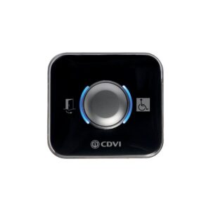 Bouton poussoir Choc NO/NF lumineux et sonore pour boîte d'encastrement standard en 68 mm PMR - CDVI - 274248