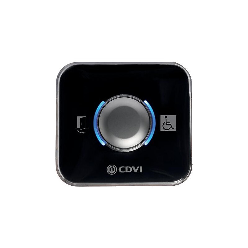 Bouton poussoir Choc NO/NF lumineux et sonore pour boîte d'encastrement standard en 68 mm PMR - CDVI - 274248